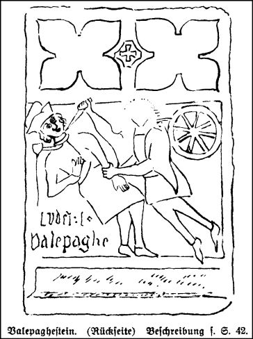 Zeichnung der Rückseite des Valepaghesteins bei Stadtoldendorf